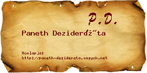 Paneth Dezideráta névjegykártya